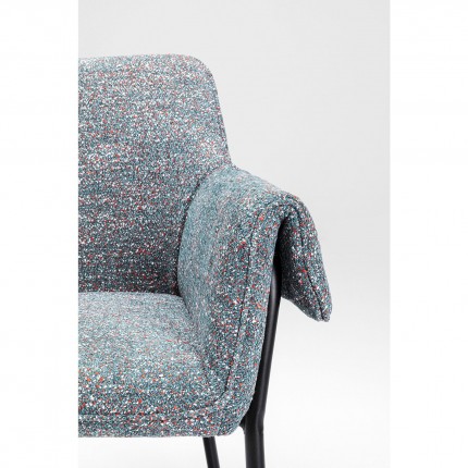 Chaise avec accoudoirs Bess Flitter grise Kare Design