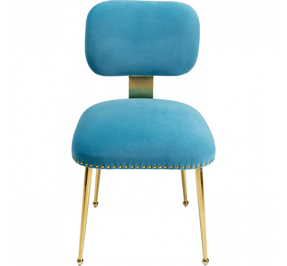 Chaise Geraldine velours bleu Kare Design