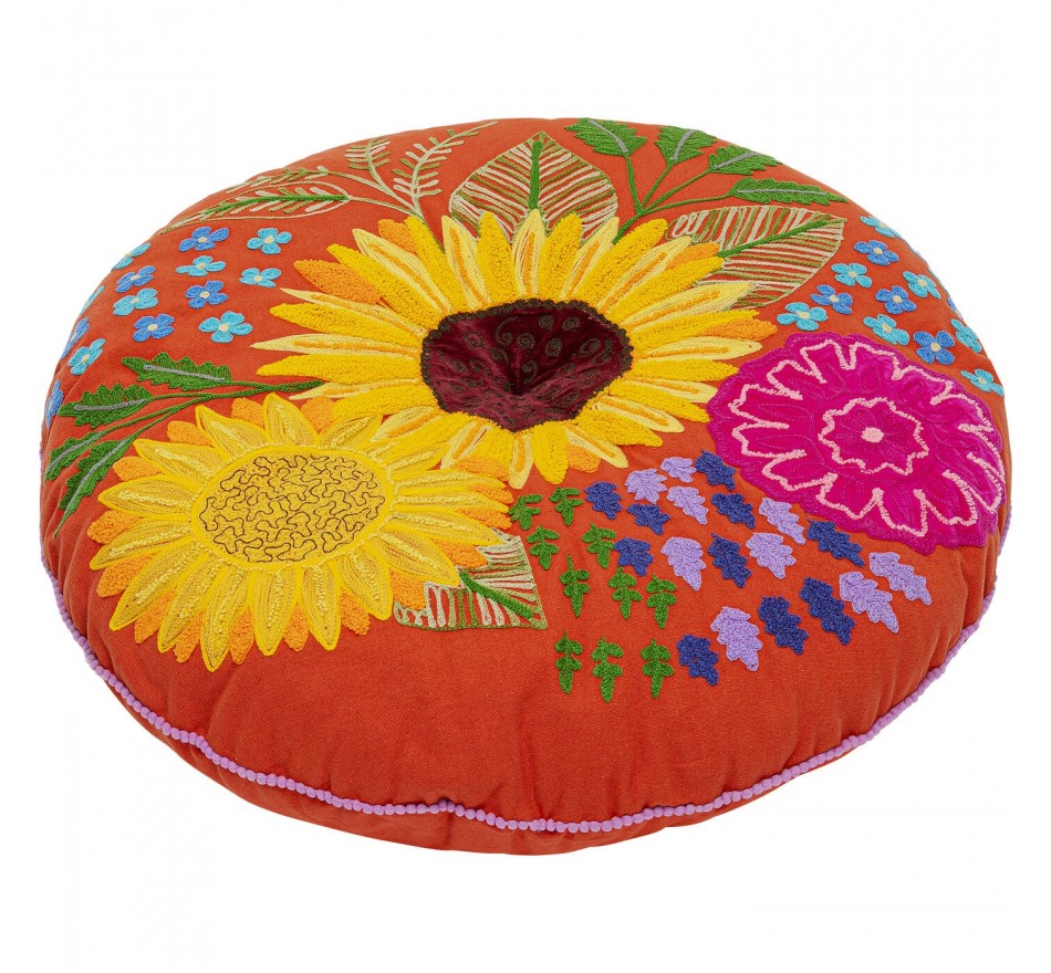 Coussin de sol Girasole orange 75cm Kare Design