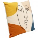 Coussin Face Art 50x50cm écru Kare Design