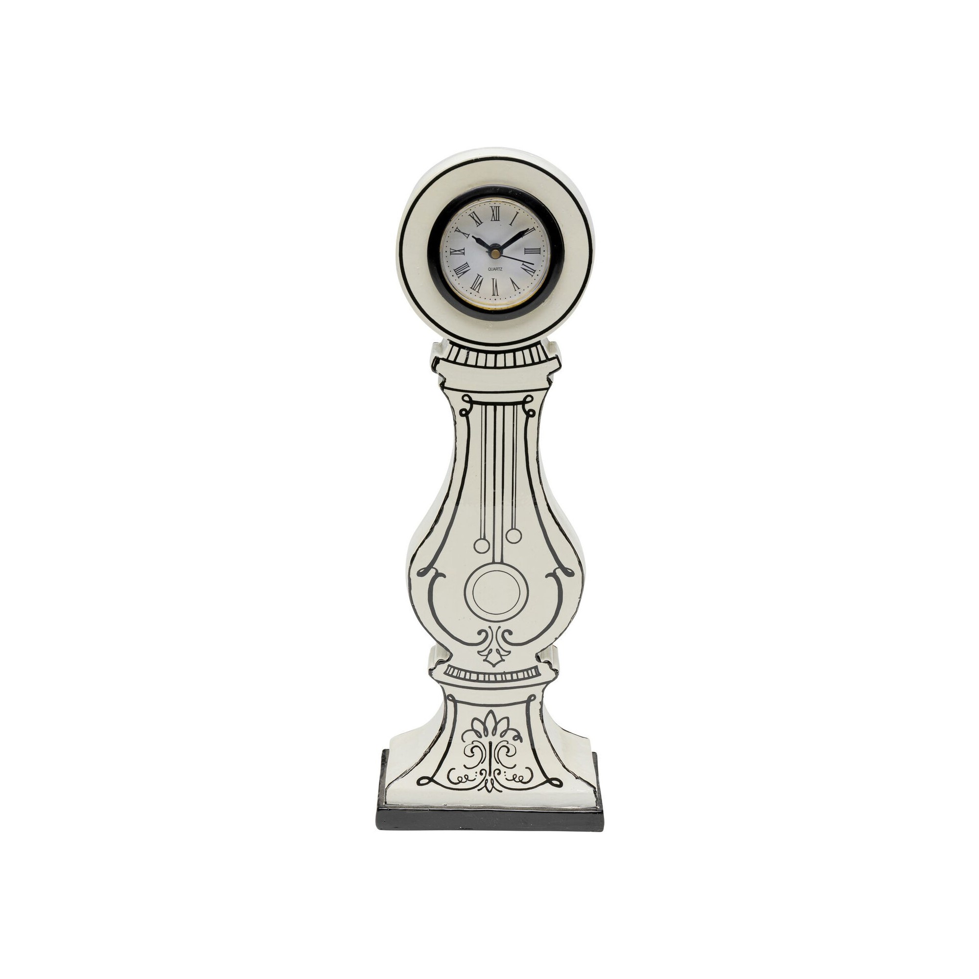 Horloge de table Favola blanche et noire Kare Design
