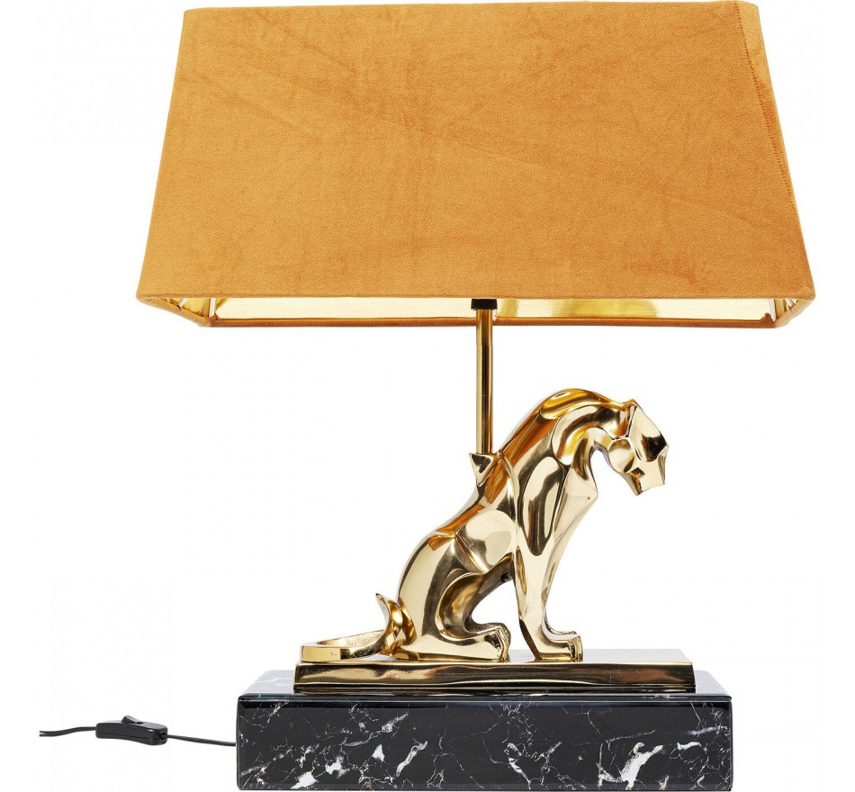 Lampe léopard doré effet marbre noir Kare Design