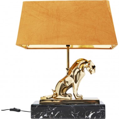 Lampe léopard doré effet marbre noir Kare Design