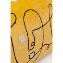 Coussin Face Art 60x35cm jaune Kare Design