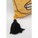 Coussin Face Art 60x35cm jaune Kare Design