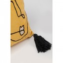 Coussin Face Art 60x35cm jaune Kare Design