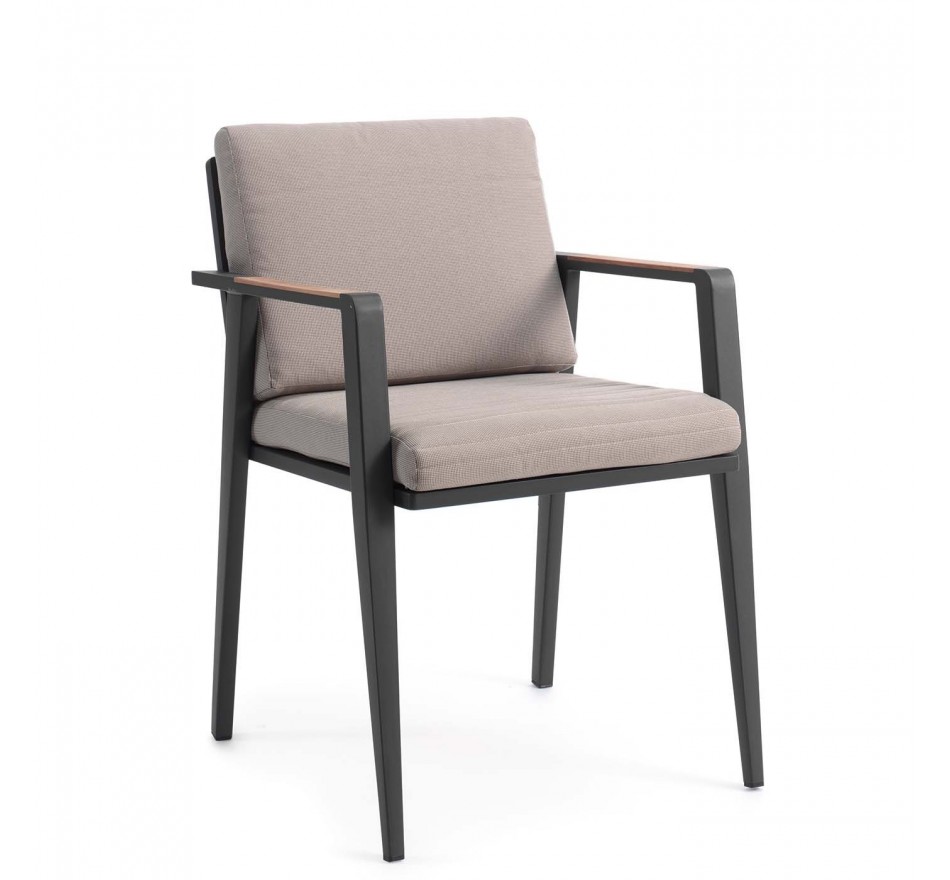 Chaise de jardin Antibes gris anthracite Gescova