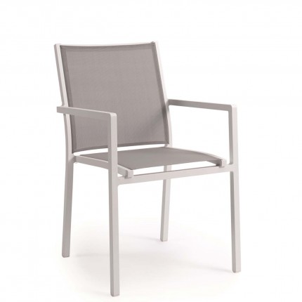 Chaise de jardin avec accoudoirs Bari blanche Gescova