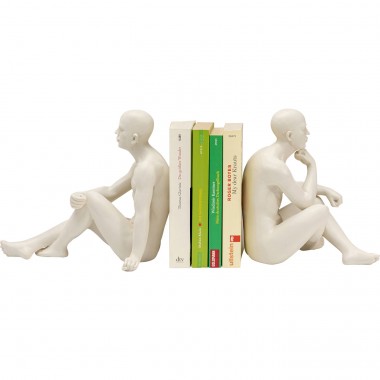 Serre-livres hommes assis blancs set de 2 Kare Design