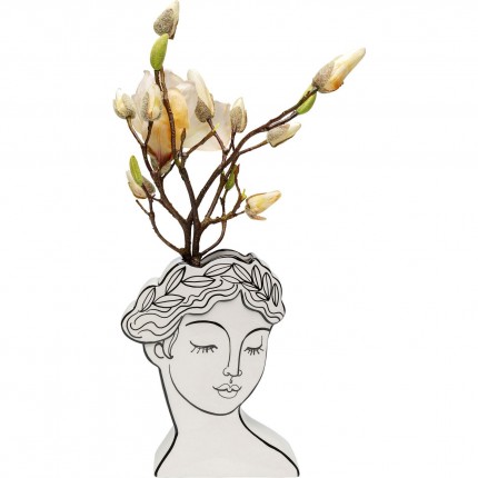 Vase Favola lady bust black and white Kare Design