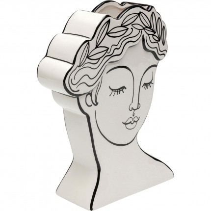 Vase Favola femme buste blanc et noir Kare Design
