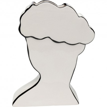 Vase Favola femme buste blanc et noir Kare Design