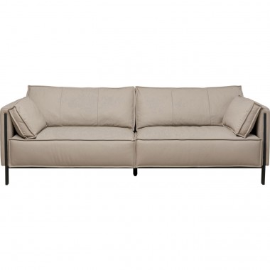 Canapé Victor 3 places cuir gris Kare Design