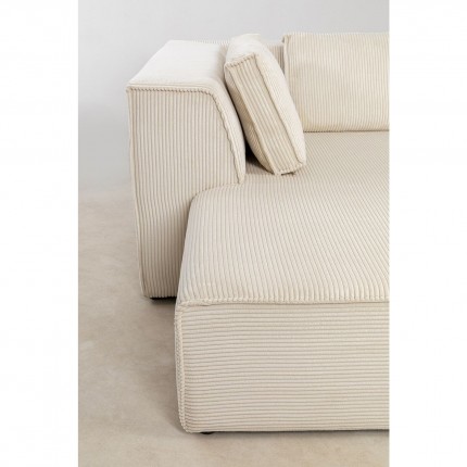Canapé d'angle Infinity Ottomane gauche Cord Creme Kare Design