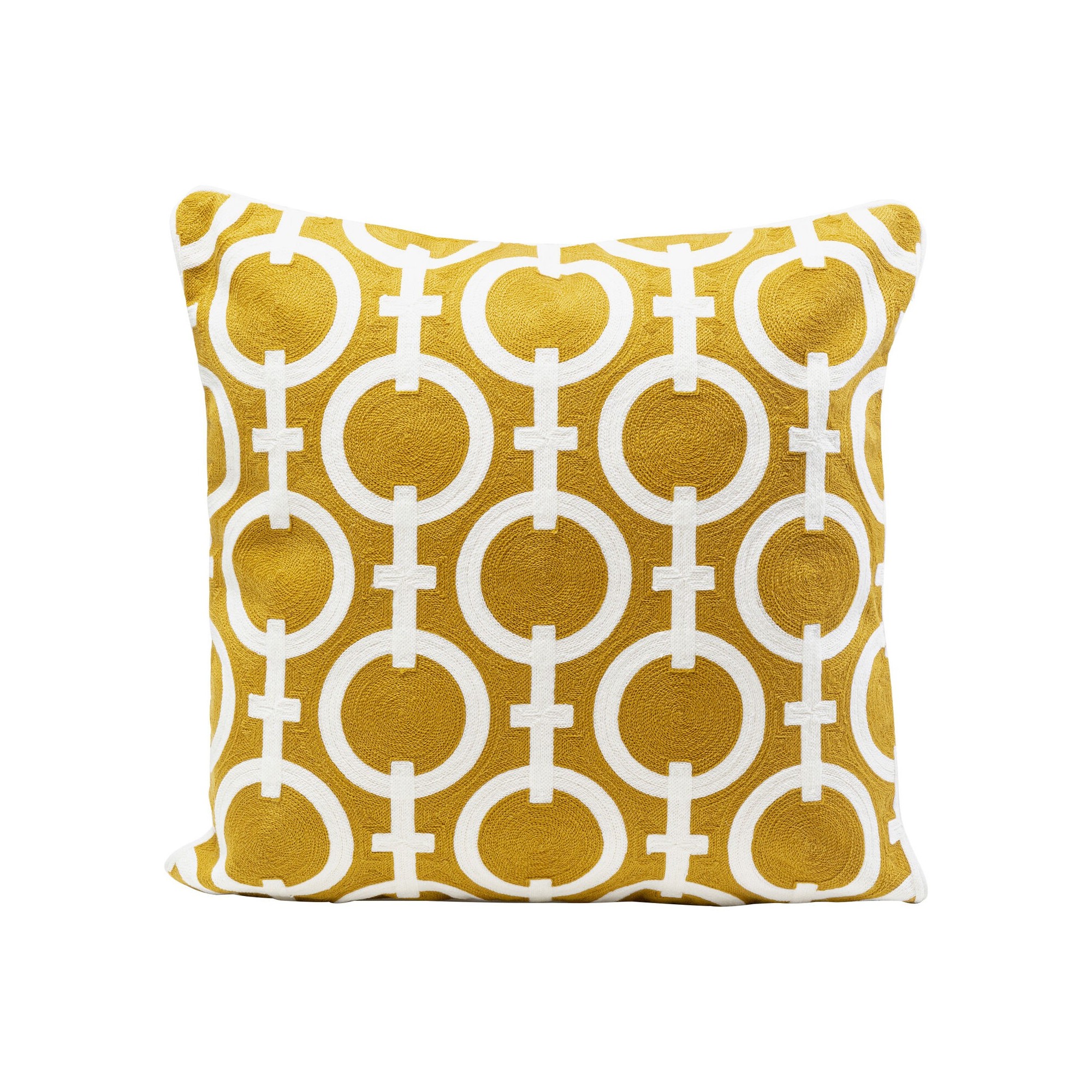 Coussin Catena Chain jaune et blanc Kare Design