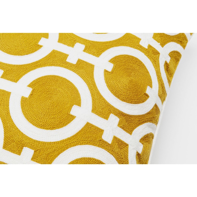 Coussin Catena Chain jaune et blanc Kare Design