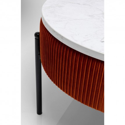 Table basse coffre Ballabile orange effet marbre blanc Kare Design