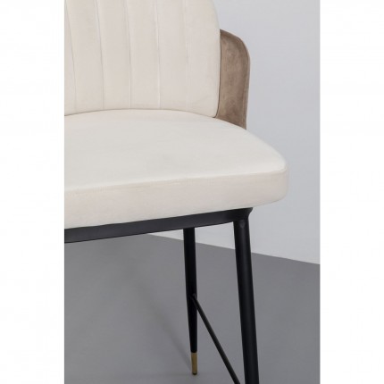 Tabouret de bar Hojas velours beige et taupe Kare Design