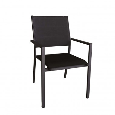 Chaise de jardin Capri noire Gescova