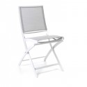 Chaise de jardin pliante Cassis blanche et grise Gescova