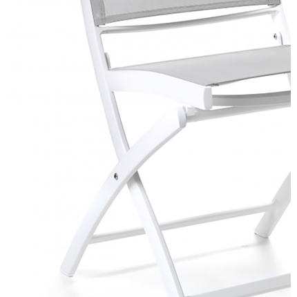 Chaise de jardin pliante Cassis blanche et grise Gescova