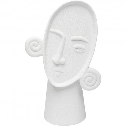 Vase visage bouclé blanc 29cm Kare Design