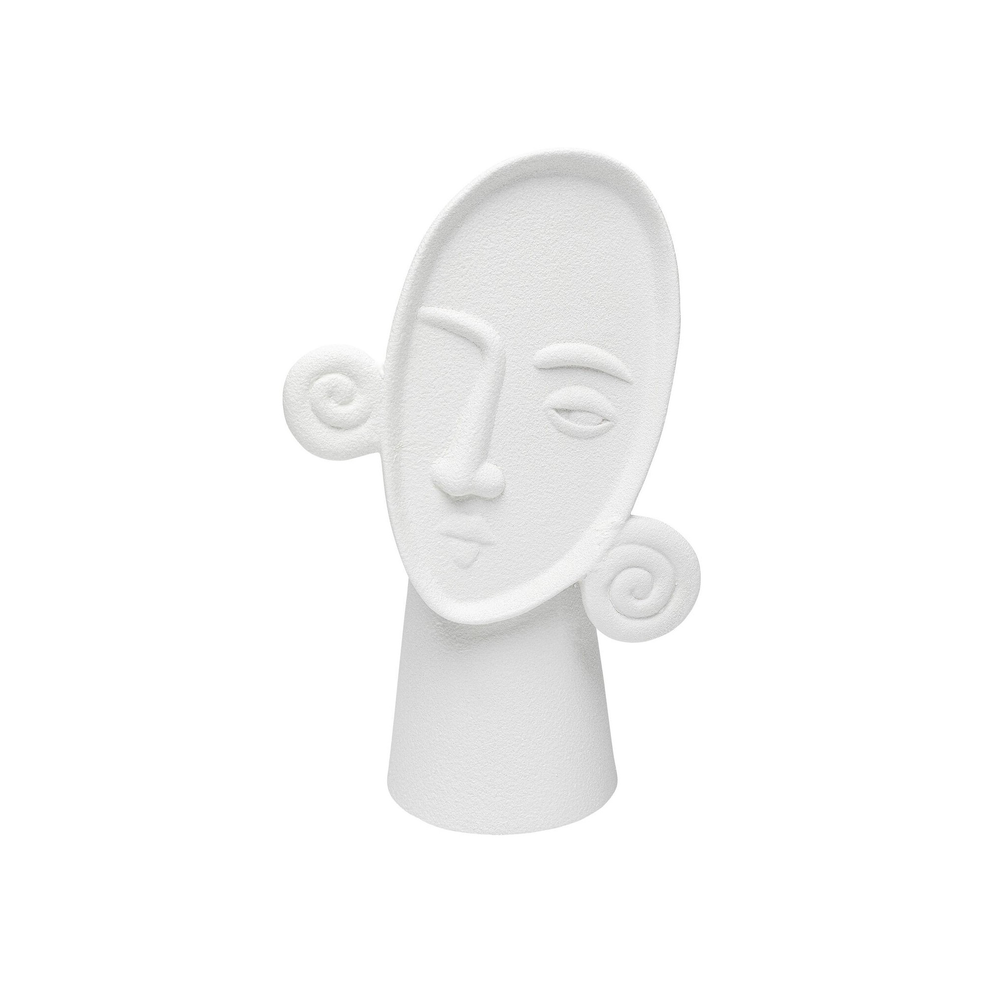 Vase visage bouclé blanc 29cm Kare Design