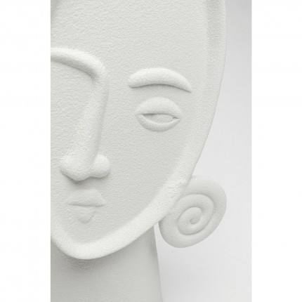 Vase visage bouclé blanc 29cm Kare Design