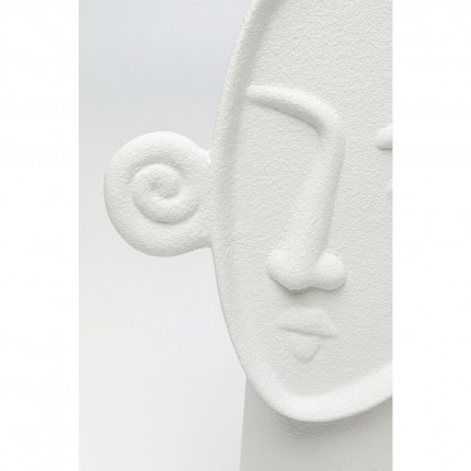Vase visage bouclé blanc 29cm Kare Design