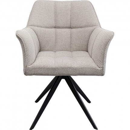 Chaise avec accoudoirs pivotante Thinktank grise Kare Design