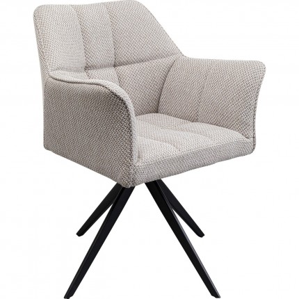 Chaise avec accoudoirs pivotante Thinktank grise Kare Design