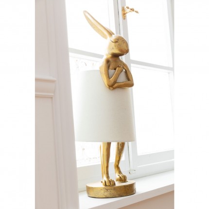 Lampe Animal Lapin dorée et beige 50cm Kare Design