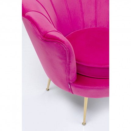 Fauteuil Water Lily velours fuchsia et acier doré Kare Design