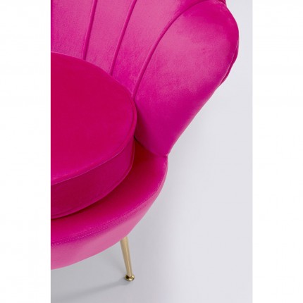 Fauteuil Water Lily velours fuchsia et acier doré Kare Design