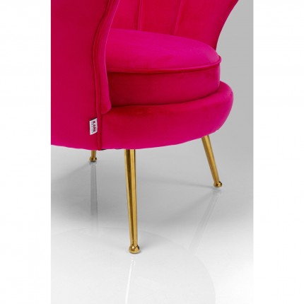 Fauteuil Water Lily velours fuchsia et acier doré Kare Design