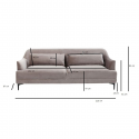 Canapé Proud 3 places velours gris Kare Design