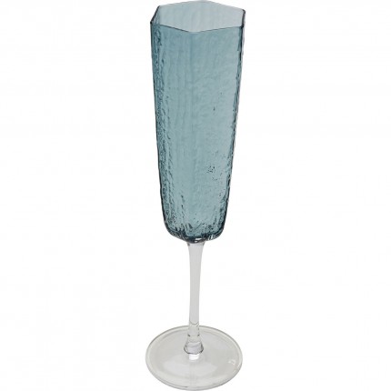 Flûtes à champagne Cascata bleues set de 4 Kare Design