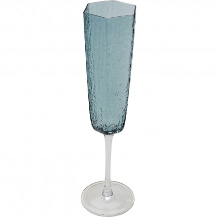 Flûtes à champagne Cascata bleues set de 6 Kare Design