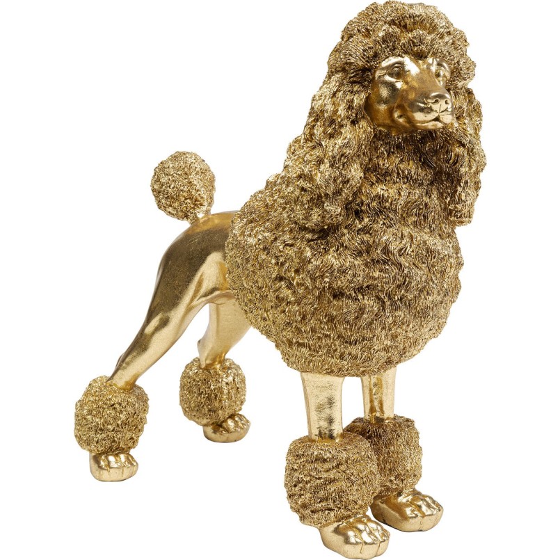 Figurine décorative Mrs Poodle doré 34cm