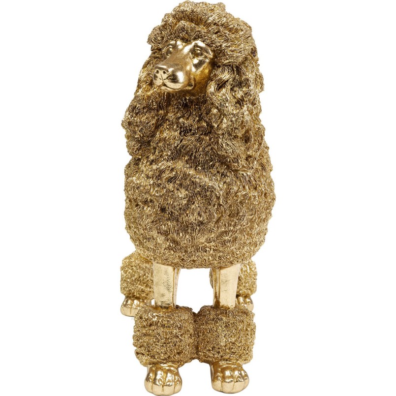 Figurine décorative Mrs Poodle doré 34cm