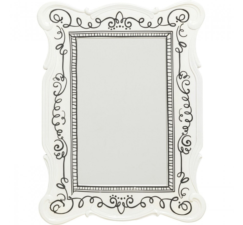 Wall Mirror Favola 67x50cm white and black Kare Design Wall Mirror Favola 67x50cm white and black Kare Design