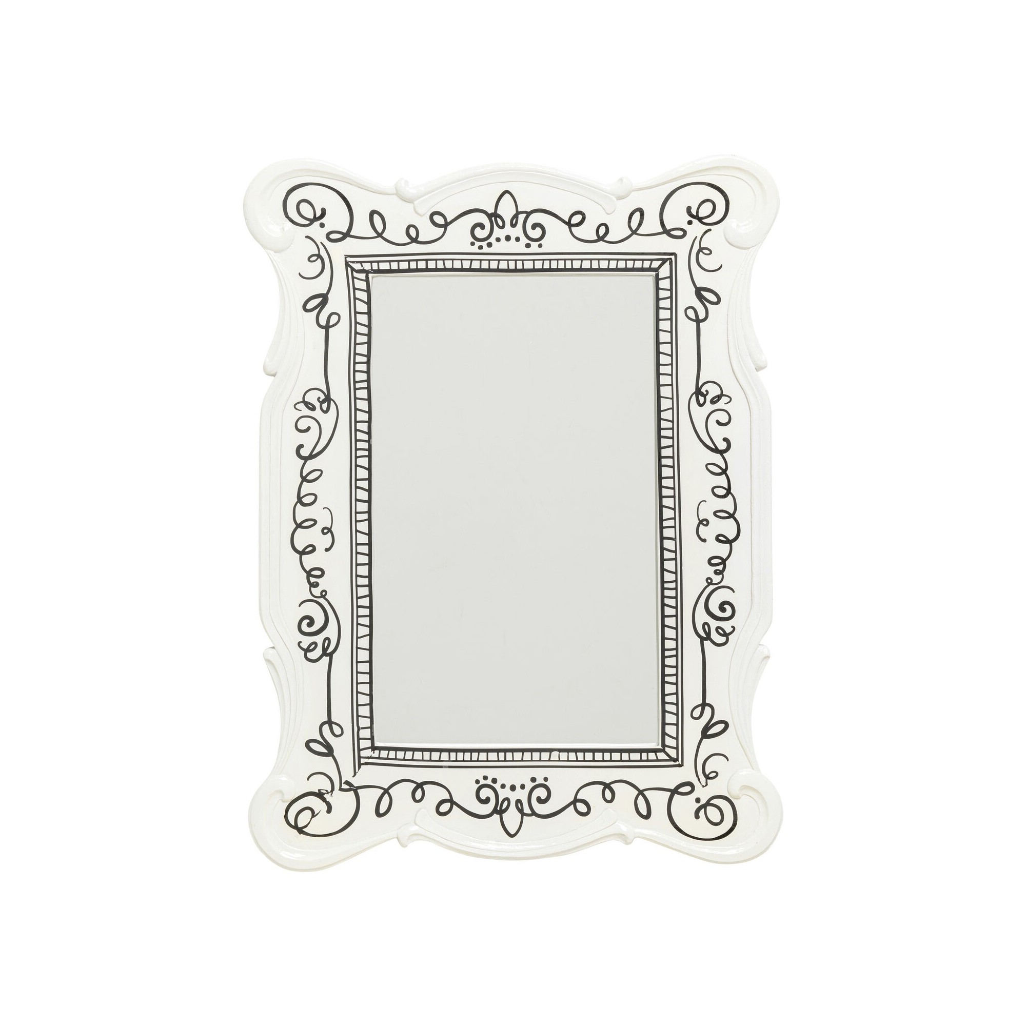 Miroir Favola 67x50cm blanc et noir Kare Design