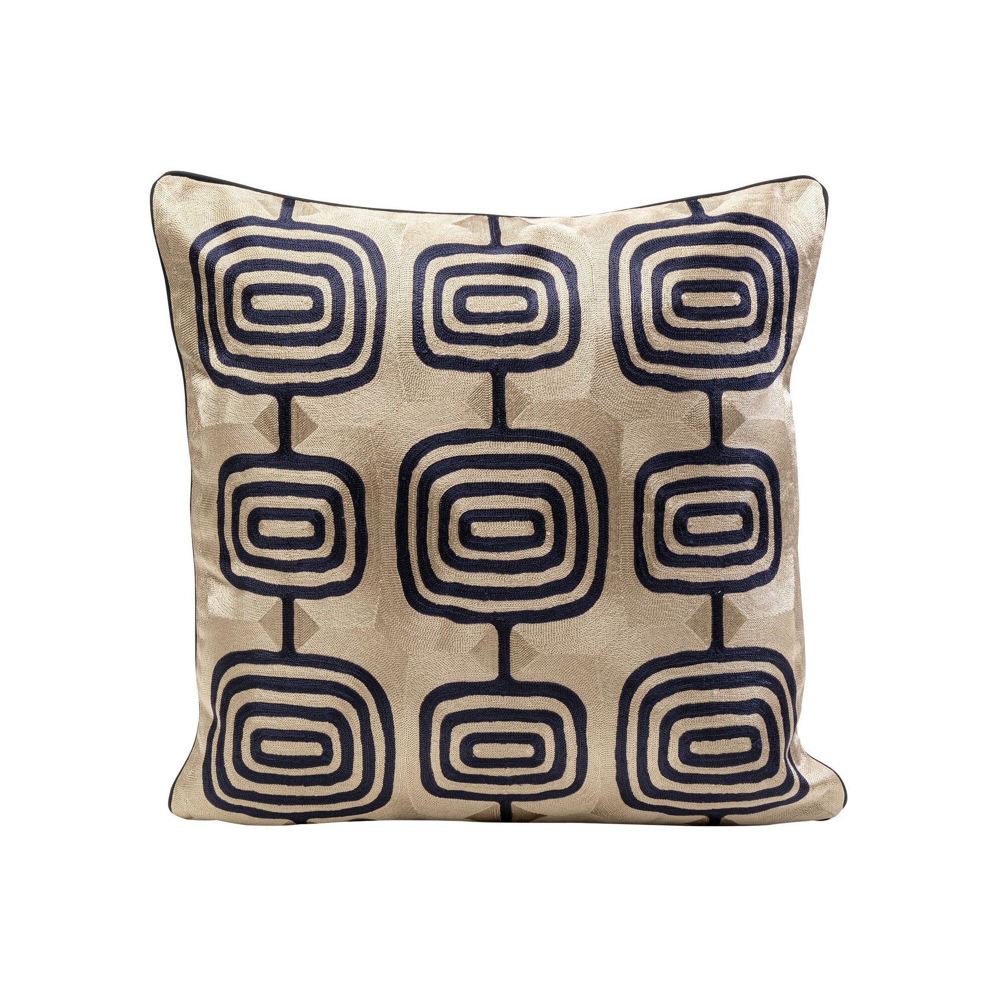 Coussin Catena Square taupe et noir Kare Design