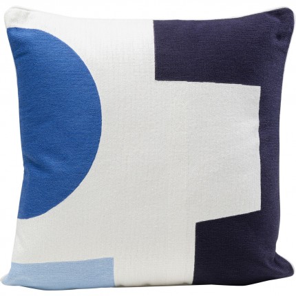 Coussin Forma bleu et blanc 50x50cm Kare Design