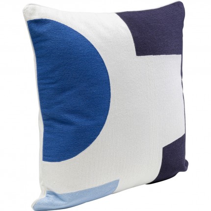 Coussin Forma bleu et blanc 50x50cm Kare Design