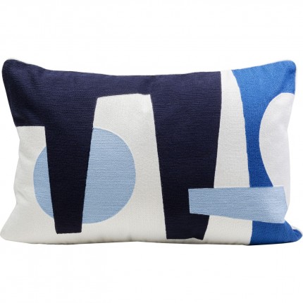 Coussin Forma bleu et blanc 60x40cm Kare Design