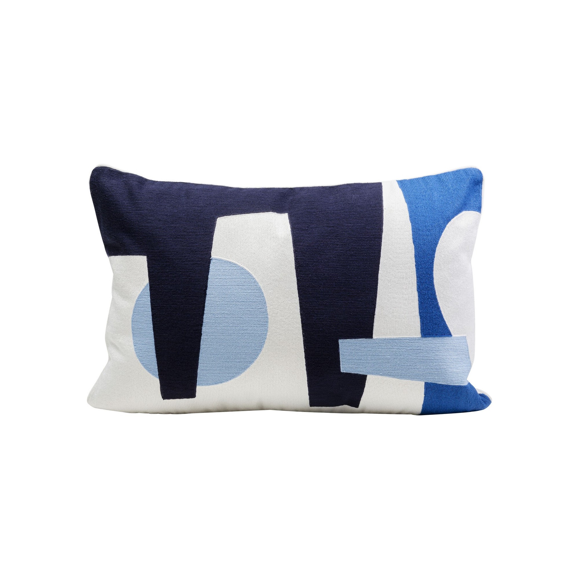 Coussin Forma bleu et blanc 60x40cm Kare Design