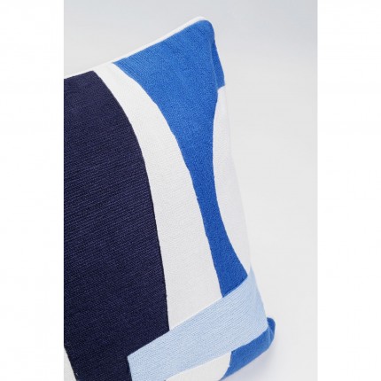 Coussin Forma bleu et blanc 60x40cm Kare Design