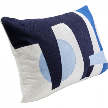 Coussin Forma bleu et blanc 60x40cm Kare Design