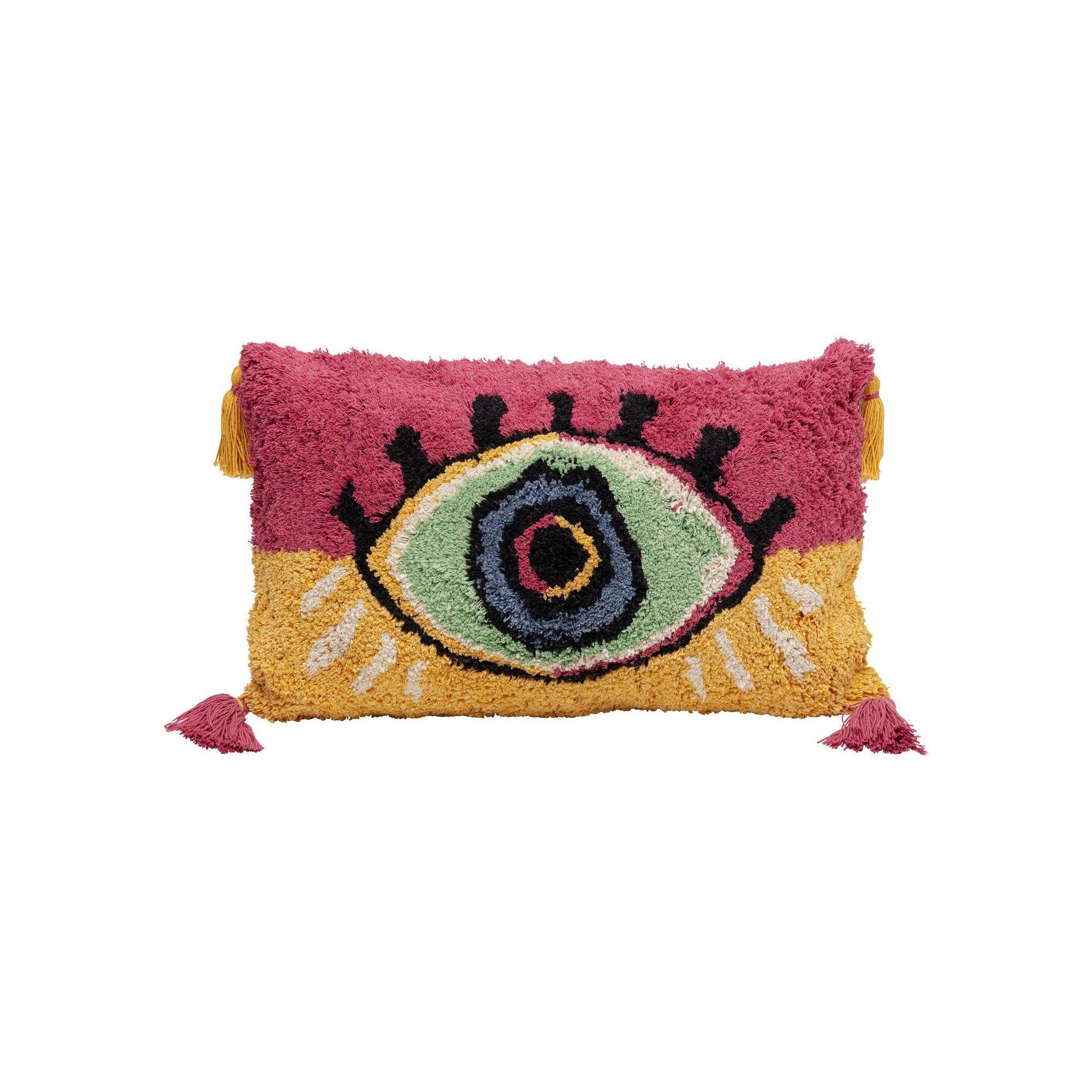 Coussin oeil jaune et rose Kare Design